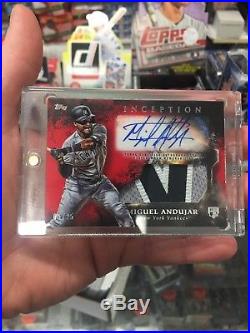 2018 Topps Inception Baseball Miguel Andujar Rookie Patch Auto Red /25 Yankees