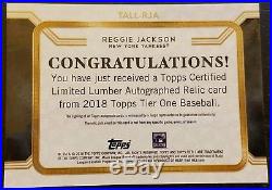 2018 Topps Tier One Limited Lumber Mr. October REGGIE JACKSON #'d 1/1 Yankees