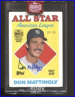 2019 Don Mattingly Topps Archives Signature Series Auto 4/20 New York Yankees