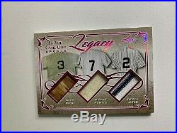 2019 Leaf In The Game Used Babe Ruth / Mickey Mantle / Jeter LEGACY Relic 4/4