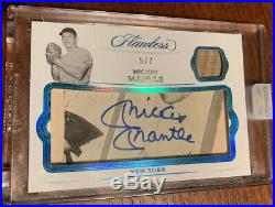 2019 Panini Flawless Mickey Mantle Encased Cut Auto And Game Used Material Sp /7