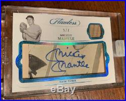 2019 Panini Flawless Mickey Mantle Encased Cut Auto And Game Used Material Sp /7