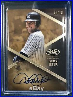 2019 Topps Tier One AUTO On Card Autograph Derek Jeter Yankees 12/15 WOW