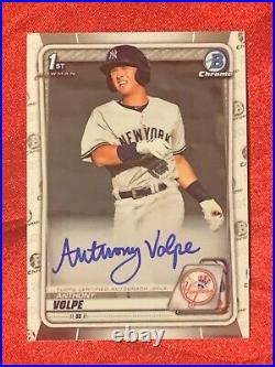 2020 1st Bowman Chrome Anthony Volpe Auto Rookie Card RC NY Yankees Mint HOT
