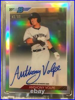 2020 Bowman Chrome Heritage Anthony Volpe REFRACTOR RC Auto 40/99 YANKEES