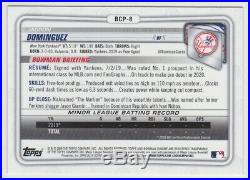2020 Bowman Chrome Sapphire BCP-8 Jasson Dominguez Blue Refractor Yankees
