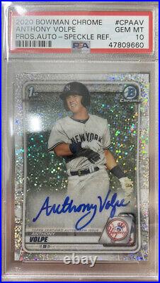 2020 Bowman Chrome Speckle Refractor Anthony Volpe RC Rookie AUTO /299 PSA 10