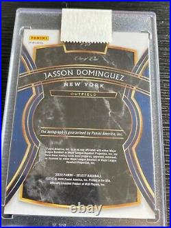 2020 Jasson Dominguez Auto Panini Select Gold Vinyl Card 1/1 Gem Mint NY Yankees
