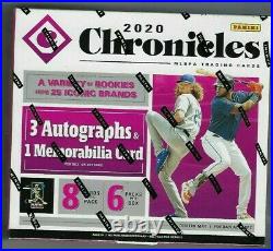 2020 Panini Chronicles Baseball Hobby Box FACTORY SEALED 3 AUTO 1 RELIC