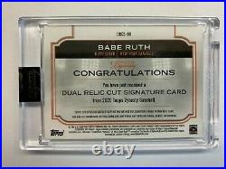 2020 Topps Dynasty Babe Ruth Cut Autograph Game Used Dual Bat Relic Auto 1/1 Wow