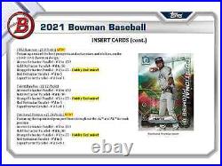 2021 Bowman Baseball Jumbo Hta Hobby Box Brand New Sealed Free Priority Shipping