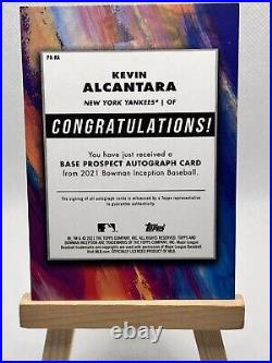 2021 Bowman Inception Kevin Alcantara Gold Auto 1/1 New York Yankees/Chicago Cub