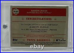 2021 Topps Chrome Platinum Anniversary Aaron Judge ON CARD AUTO New York Yankees