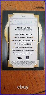 2022 Topps Five Star Derek Jeterauto On Card11/15 Super Rare Green Variation