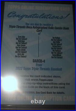 2022 triple threads YANKEES DECA BOOKLET HOLY GRAIL GU Auto 10 Jeter Judge MORE
