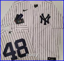 21014 Nike NEW YORK YANKEES Authentic Game 100% REAL NIKE Jersey White P/S 48