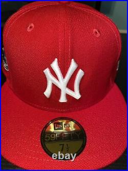 7 1/2 new york yankees red derek jeter grey bottom fitted hat