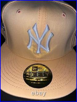 7 5/8 new york yankees peach 1999 world series mint bottom fitted hat