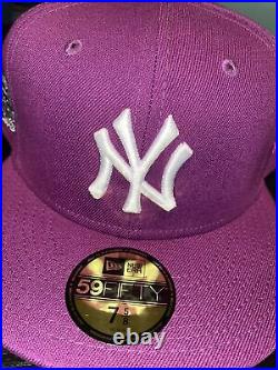 7 5/8 new york yankees purple 2008 all star game pink bottom fitted hat