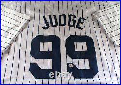 Aaron Judge / Autographed New York Yankees White Custom Baseball Jersey / Coa