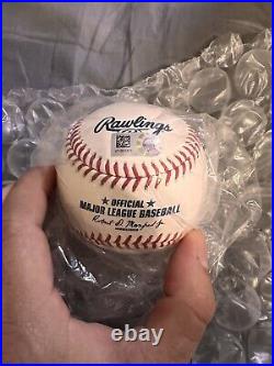 Aaron Judge New York Yankees Signed Baseball MLB authenticated hologram Blue ink