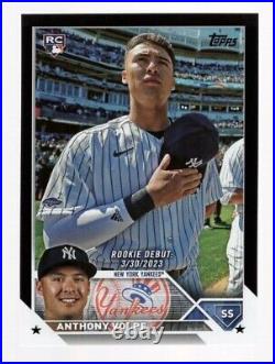 Anthony Volpe 2023 Topps Update Black Rookie Rc #/72 New York Yankees Ssp