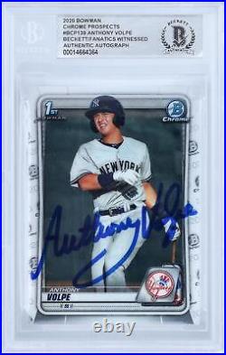 Anthony Volpe New York Yankees Autographed 2020 Bowman Chrome MLB #BCP-139 Card
