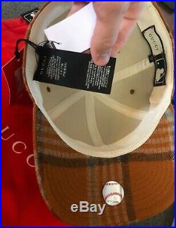Authentic Gucci New York Yankees Hat Mlb Plaid Nwt $600 Msrp