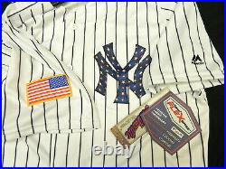 Authentic New York Yankees 2018 Stars & Stripes July 4th FLEX BASE Jersey 44