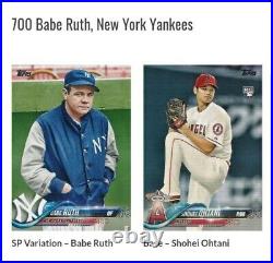 BABE RUTH 2018 Topps Series 2 OHTANI Photo Variation SP #700 New York Yankees