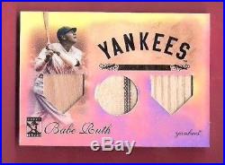 BABE RUTH 3 GAME USED JERSEY & BAT CARD #d99 2009 TOPPS TRIBUTE NEW YORK YANKEES