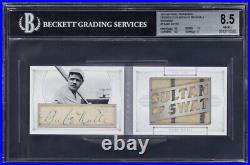 BABE RUTH CUT AUTO 1/1 Grade 9 Game Used Pinstripe Patch 2015 National Treasures