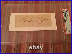 BABE RUTH CUT PSA/DNA CERTIFIED AUTOGRAPH! CLEAR AUTOGRAPH, Graded NM 7