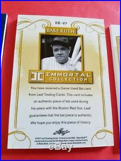 BABE RUTH GAME USED BAT CARD #d3/20 1 OF 1 MICKEY MANTLE JERSEY ROGER MARIS BAT
