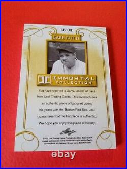 BABE RUTH GAME USED BAT CARD #d3/5 1 OF 1 LEAF IMMORTAL GOLD #BB08 YANKEES SOX