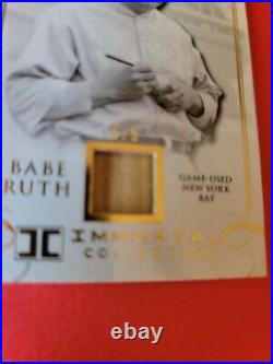 BABE RUTH GAME USED BAT CARD #d5/5 LEAF IMMORTAL COLLECTION #42 NEW YORK YANKEES