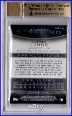 BGS 9.5 Auto 10 AARON JUDGE 2013 Bowman Sterling Prospect Autograph RC GEM MINT