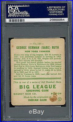 Babe Ruth 1933 Goudey #149 New York Yankees HOF PSA 2.5 GOOD+