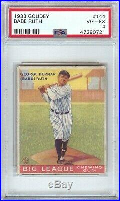 Babe Ruth 1933 Goudey RC Rookie Card Graded PS 4 VG-EX Yankees #144
