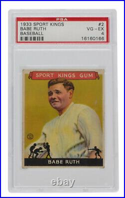 Babe Ruth 1933 Sports King #2 New York Yankees Baseball Card PSA VG-EX 4