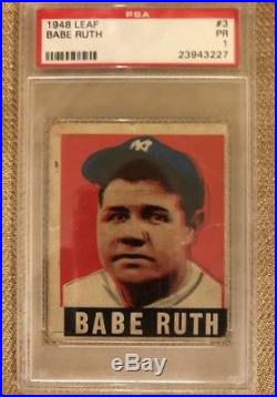 Babe Ruth 1948 Leaf Baseball #3 New York Yankees PSA 1