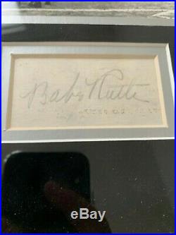 Babe Ruth Autograph Auto Signature Cut Picture Framed Yankees Psa Loa Certified