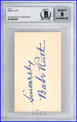 Babe Ruth Autographed Signed Blank Business Card Pristine 9 Beckett 10541341