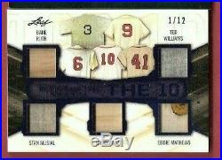 Babe Ruth Bat Card Mickey Mantle Ted Williams Mays Musial Jersey Card Leaf #1/12