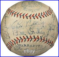 Babe Ruth & Lou Gehrig 1931 Yankees Team Signed Baseball With 10 HOFers PSA DNA