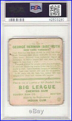 Babe Ruth New York Yankees 1933 Goudey Card #144 PSA PR 1