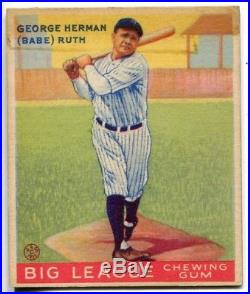 Babe Ruth New York Yankees 1933 Goudey Card No. 144