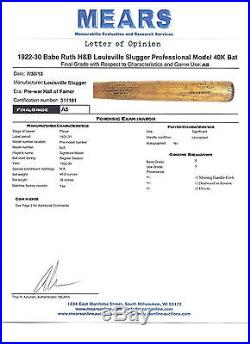 Babe Ruth Professional Model Cork Grip Game Used Bat