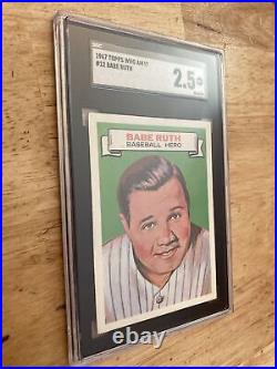 Babe Ruth SGC 2.5 Topps Antique 1967 Bambino New York Yankees Vintage GORGEOUS