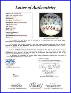 Babe Ruth Yankees Signed Reach Special League Baseball JSA LOA + BAS Graded 8
